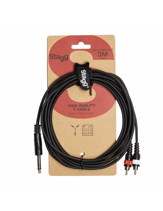  STAGG SYC3/PS2CM E Y-cable, jack/RCA (m/m), 3 m (10')|MusicGoodDeal 