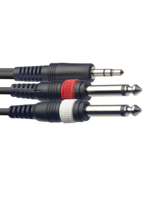  STAGG SYC1/MPSB2P E Y cable, mini jack/jack (1m/2m), 1 m (3')|MusicGoodDeal 