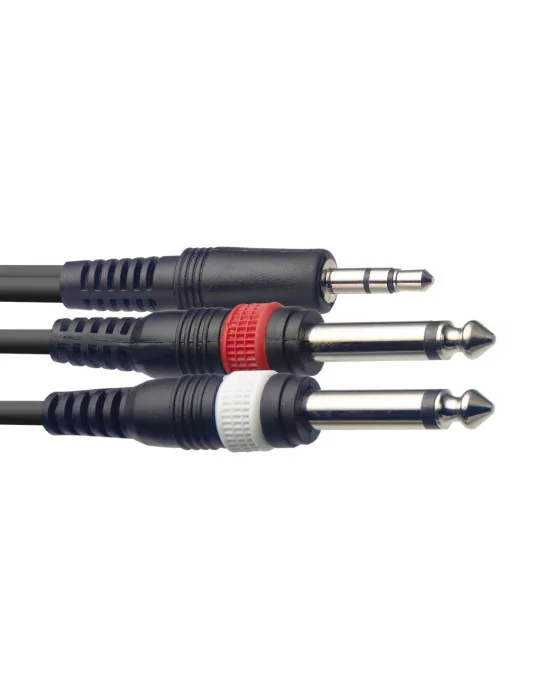  STAGG SYC2/MPSB2P E Y cable, mini jack/jack (1m/2m), 2 m (6')|MusicGoodDeal 