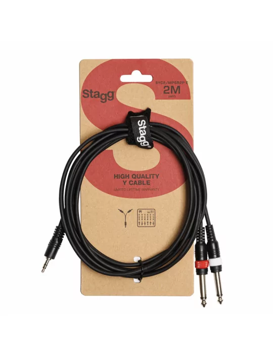  STAGG SYC2/MPSB2P E Y cable, mini jack/jack (1m/2m), 2 m (6')|MusicGoodDeal 