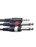  STAGG SYC3/MPSB2P E Y cable, mini jack/jack (1m/2m), 3 m (10')|MusicGoodDeal 