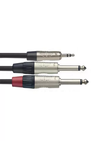  STAGG NYC1/MPS2PR N series Y-cable, mini jack/jack (m/m), stereo/mono, 1 m (3')|MusicGoodDeal  2