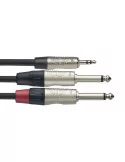  STAGG NYC3/MPS2PR N series Y-cable, mini jack/jack (m/m), stereo/mono, 3 m (10')|MusicGoodDeal 