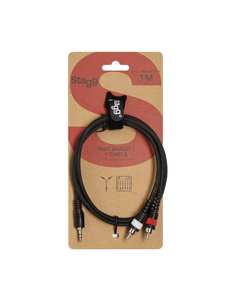  STAGG SYC1/MPSB2CM E Y cable, mini jack/RCA (m/m), 1 m (3')|MusicGoodDeal 