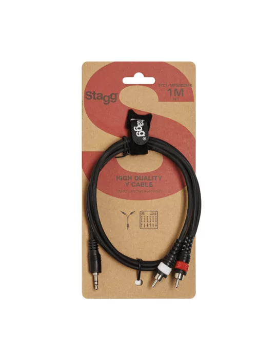  STAGG SYC1/MPSB2CM E Y cable, mini jack/RCA (m/m), 1 m (3')|MusicGoodDeal 