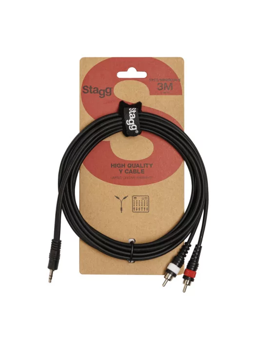  STAGG SYC3/MPSB2CM E Y cable, mini jack/RCA (m/m), 3 m (10')|MusicGoodDeal 