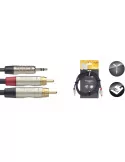  STAGG NYC1.5/MPS2CMR Y-cable, mini jack/RCA (m/m), 1.5 m (5'), black, Deluxe|MusicGoodDeal 
