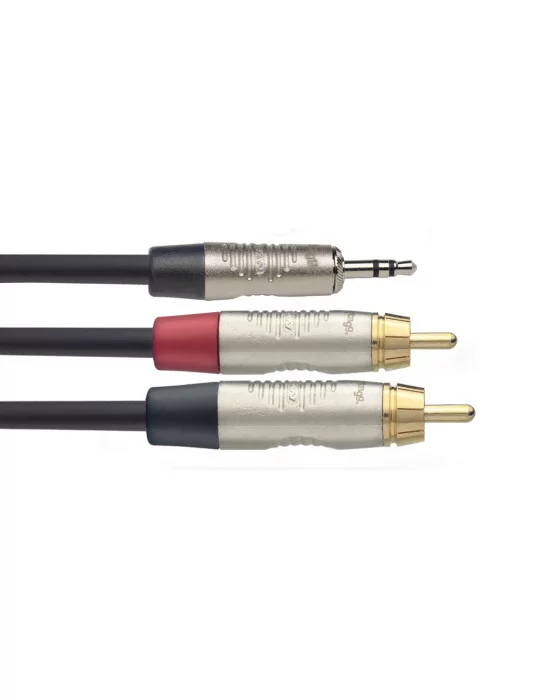  STAGG NYC6/MPS2CMR Cable Y de 6 metros, miniconector estéreo, serie N|MusicGoodDeal 