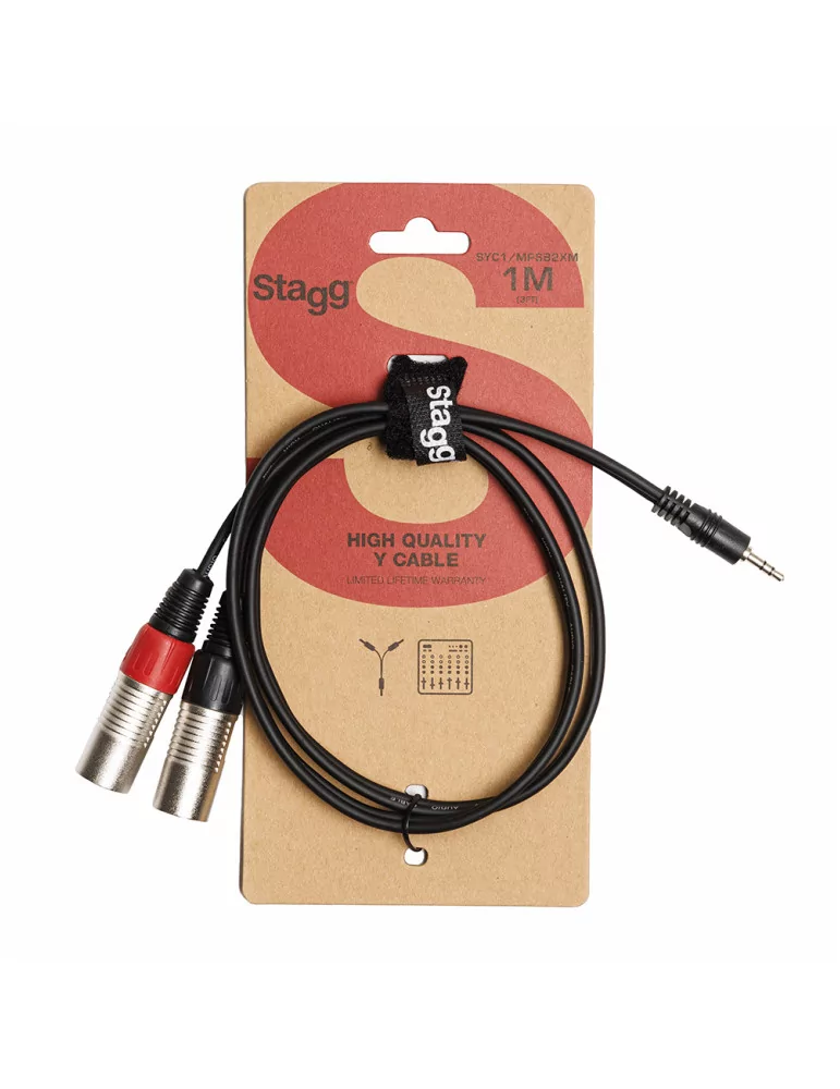  STAGG SYC1/MPSB2XM Y cable, mini jack/XLR (m/m), 1 m (3')|MusicGoodDeal 