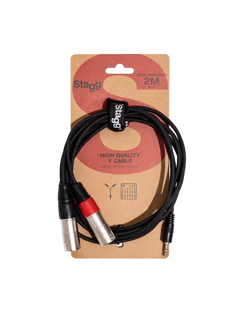  STAGG SYC2/MPSB2XM Y cable, mini jack/XLR (m/m), 2 m (6')|MusicGoodDeal 