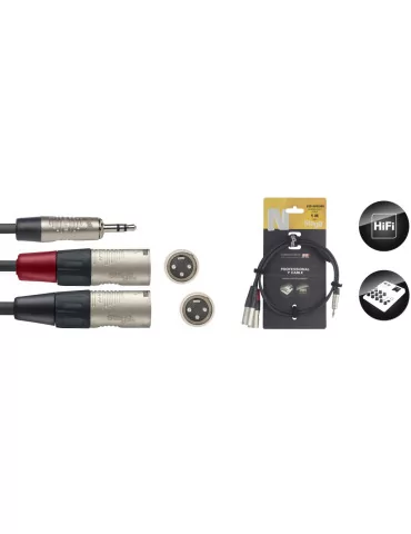  STAGG NYC1/MPS2XMR N series Y-cable, mini jack/XLR (m/m), stereo/mono, 1 m (3')|MusicGoodDeal 