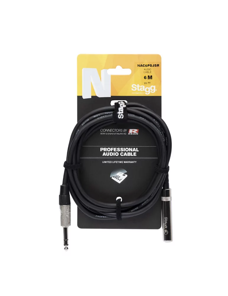  STAGG NAC6PSJSR 6M/20FT AUDIO ST.(PLG-JCK) DLX|MusicGoodDeal 