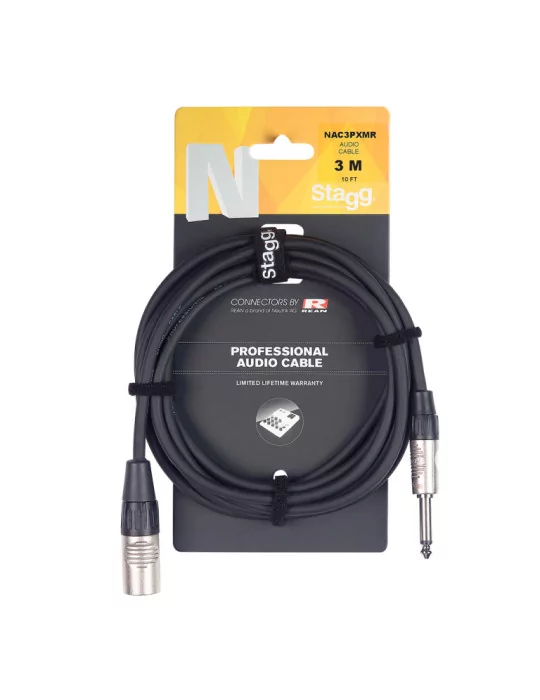  STAGG NAC1PXMR N Serie Audiokabel - Klinke/XLR (m/m) mono 1 m|MusicGoodDeal 