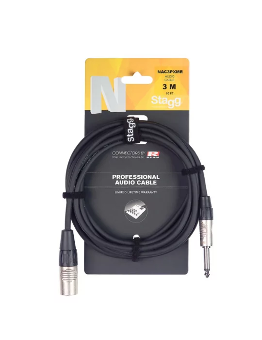  STAGG NAC3PXMR N series audio cable, jack/XLR (m/m), mono, 3 m (10')|MusicGoodDeal 