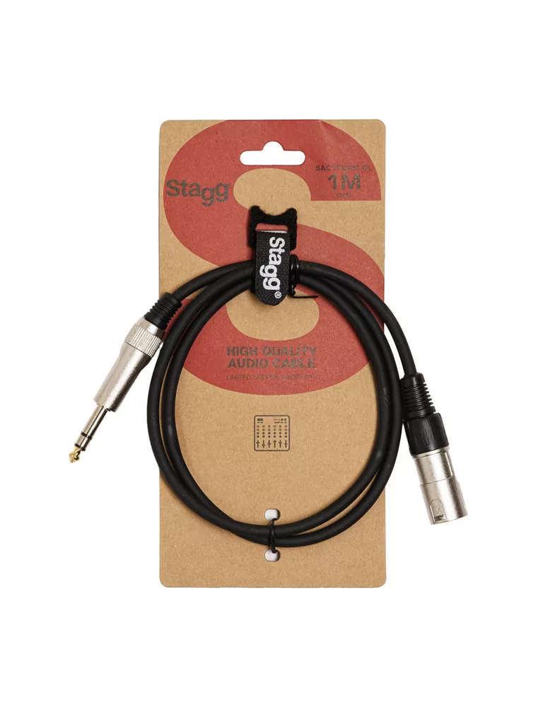 STAGG SAC1PSXM DL Audio-Kabel XLR/Klinke (m/m) 1 m symmetrisch|MusicGoodDeal 