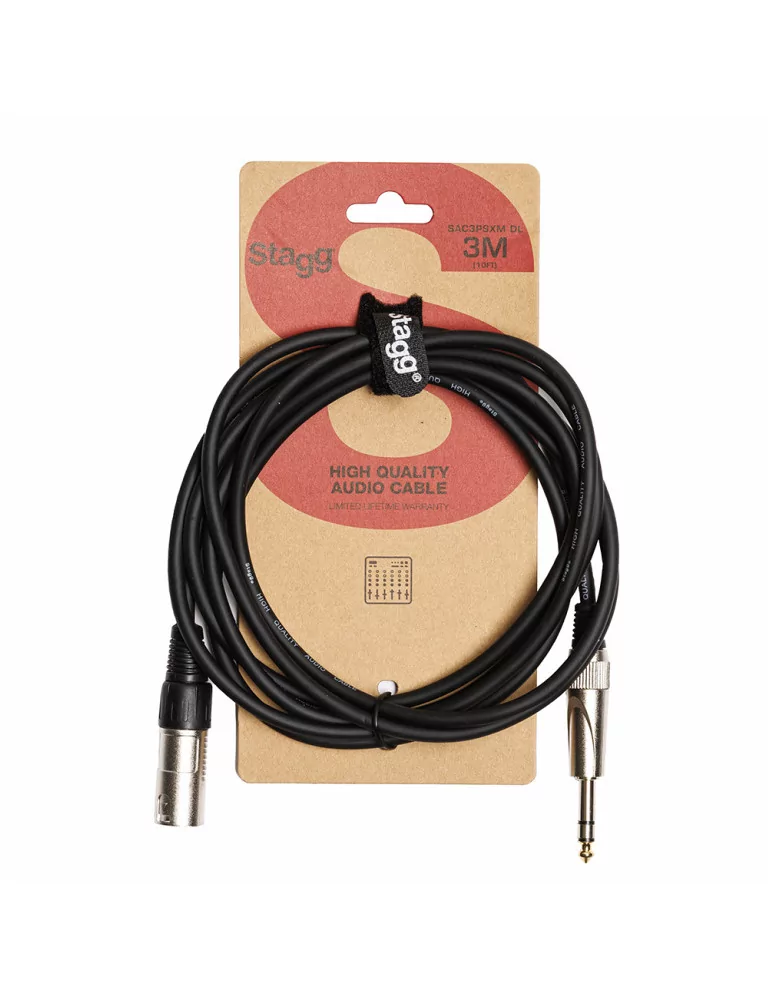  STAGG SAC3PSXM DL Audio-Kabel XLR/Klinke (m/m) 3 m symmetrisch|MusicGoodDeal 