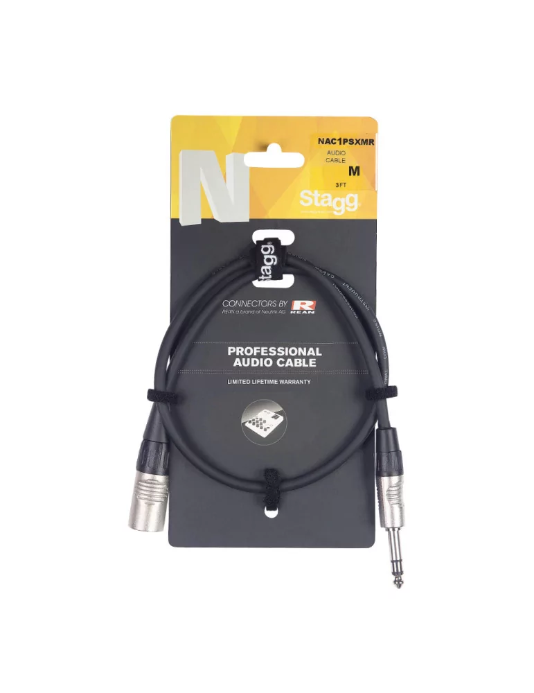  STAGG NAC1PSXMR Serie N, cable de audio, jack / jack (m / f), estéreo, 1 m|MusicGoodDeal 