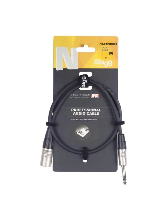 STAGG NAC1PSXMR Serie N, cable de audio, jack / jack (m / f), estéreo, 1 m|MusicGoodDeal 