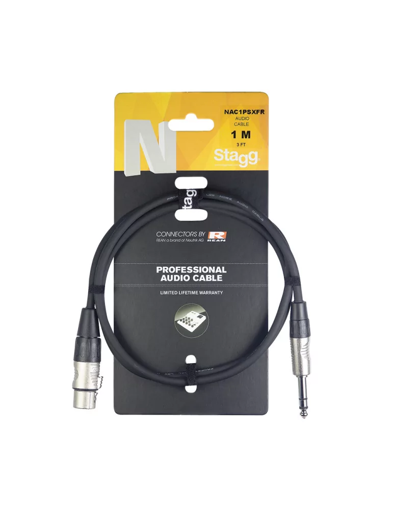  STAGG NAC1PSXFR Serie N, cable de audio, jack / XLR (m / f), estéreo, 1 m|MusicGoodDeal 