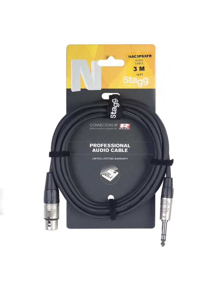  STAGG NAC3PSXFR N-Serie Audiokabel Klinke/XLR (m/f) stereo 3 m|MusicGoodDeal 