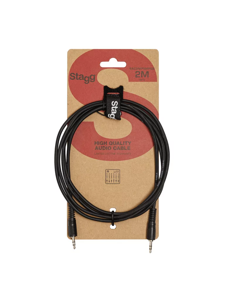  STAGG SAC2MPSMPSB Cable de audio, miniconector / miniconector (m / m), 2 m|MusicGoodDeal 