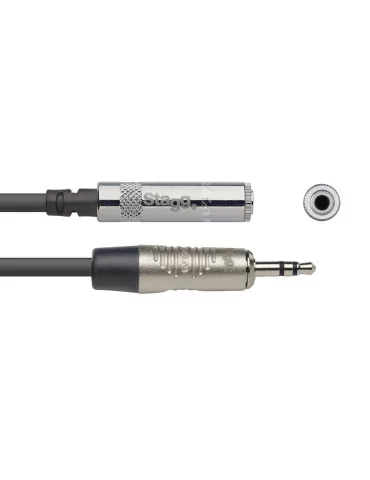  STAGG NAC3MPSMJSR N series audio cable, mini jack/mini jack (m/f), stereo, 3 m (10')|MusicGoodDeal 