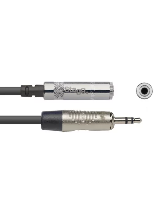  STAGG NAC3MPSMJSR N series audio cable, mini jack/mini jack (m/f), stereo, 3 m (10')|MusicGoodDeal 