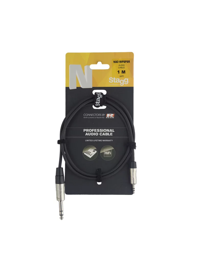  STAGG NAC1MPSPSR N-Serie Audiokabel - Miniklinke/Miniklinke (m/m) 1 m|MusicGoodDeal 