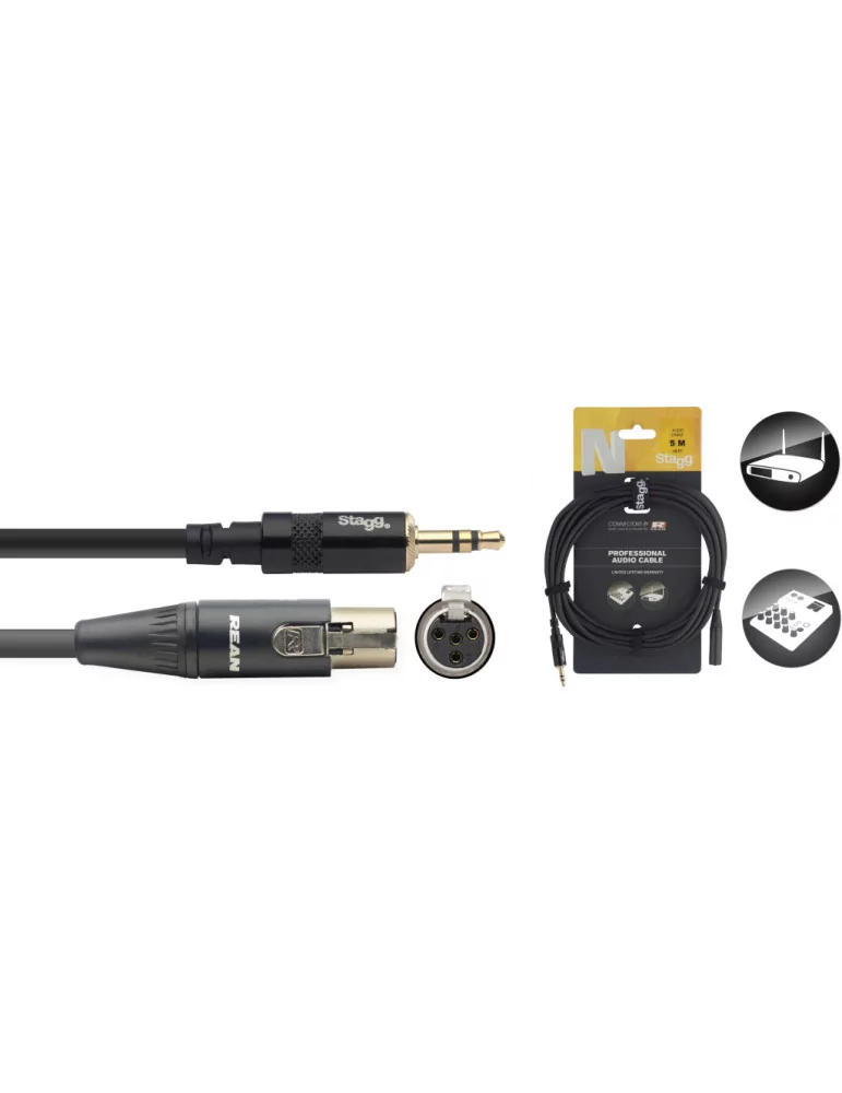  STAGG NAC5MPSMX4FR N-Series Audio Cable - Stereo Mini Phone Plug / Mini 4pin|MusicGoodDeal 