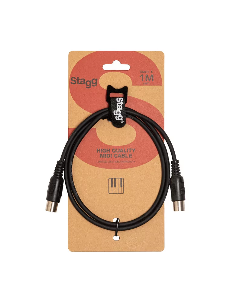  STAGG SMD1 E 18192MIDI cable, DIN/DIN (m/m), 1 m (3'), plastic connectors|MusicGoodDeal 