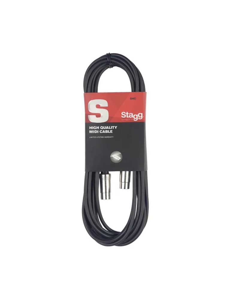  STAGG SMD1 MIDI cable, DIN/DIN (m/m), 1 m (3'), metal connectors|MusicGoodDeal 