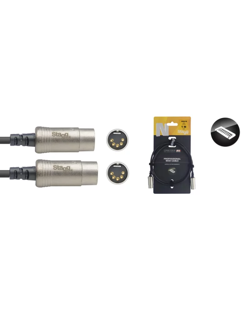  STAGG NMD1R Serie N, cable MIDI, DIN / DIN (m / m), 1 m|MusicGoodDeal 