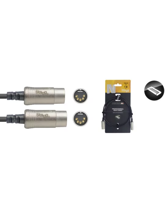  STAGG NMD1R Serie N, cable MIDI, DIN / DIN (m / m), 1 m|MusicGoodDeal 