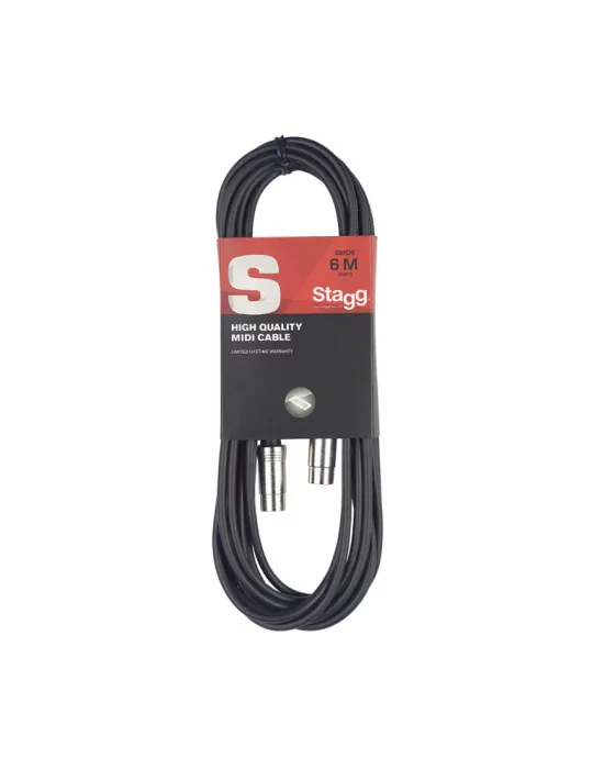  STAGG SMD3 Cable MIDI, DIN / DIN (m / m), 3 m, conectores metálicos|MusicGoodDeal 