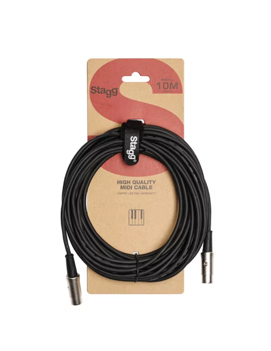  STAGG SMD10 Cable MIDI, DIN / DIN (m / m), 10 m, conectores metálicos|MusicGoodDeal 