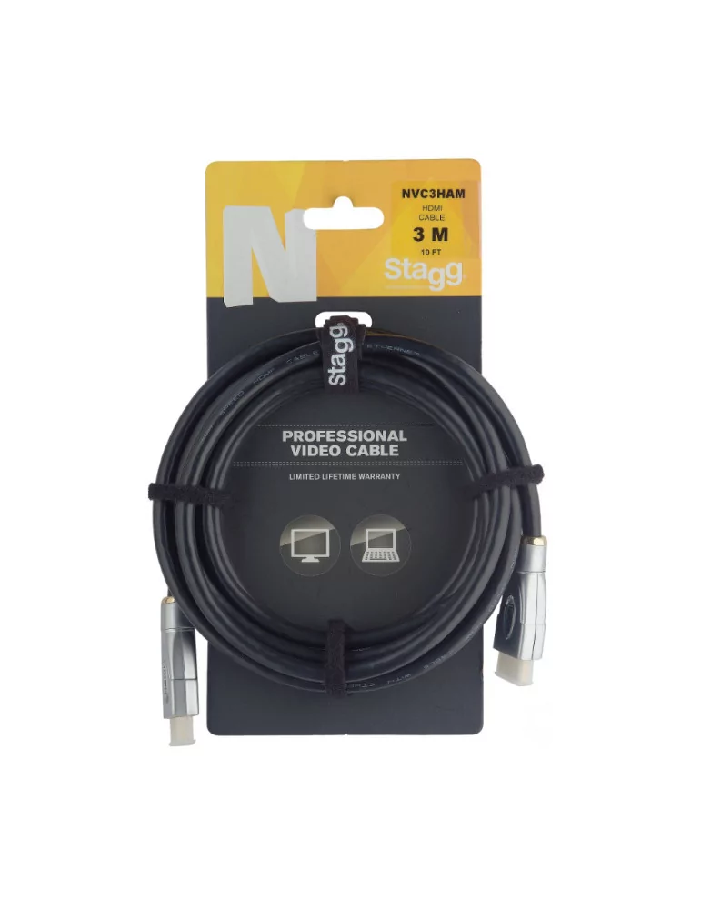  STAGG NVC3HAM N-Serie HDMI 1.4 Videokabel HDMI A / HDMI A (m/m) 3 m|MusicGoodDeal 