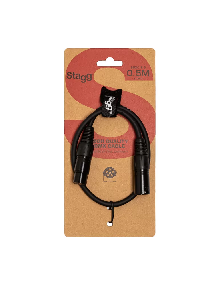  STAGG SDX0,5-3 Cable DMX, XLR / XLR (m / f), 50 cm|MusicGoodDeal 