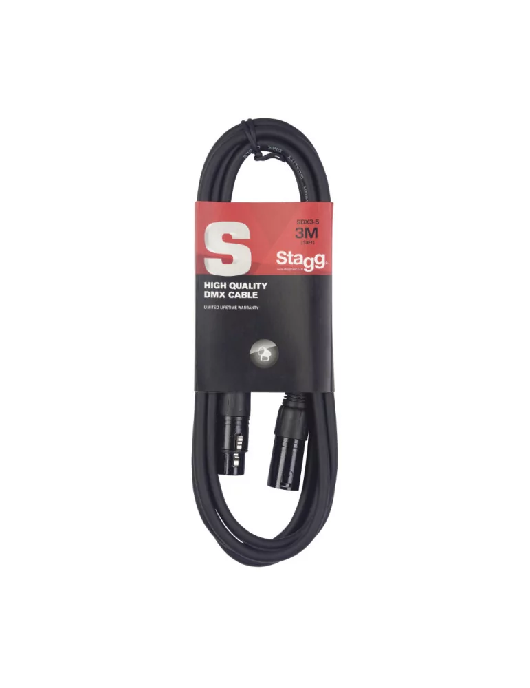  STAGG SDX3-5 DMX cable, XLR/XLR (m/f) (5 pins), 3 m (10')|MusicGoodDeal 