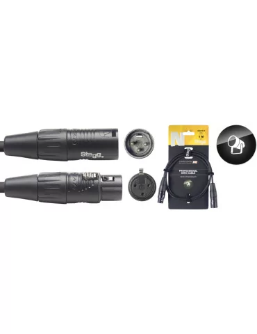  STAGG NDX1R-3 DMX cable, XLR/XLR (m/f) (3 pins), 1 m (3'), N-series|MusicGoodDeal 