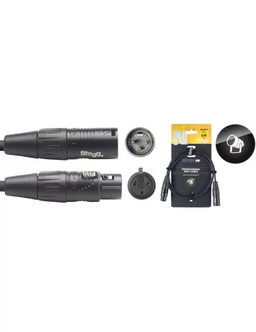  STAGG NDX5R-3 DMX cable, XLR/XLR (m/f) (3 pins), 5 m (16'), N-series|MusicGoodDeal 