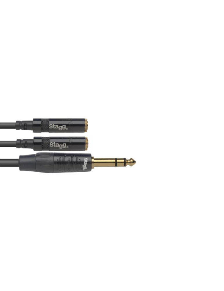  STAGG NYA010/PS2MJSR N series adapter Y cable, jack/mini jack (m/f), stereo, 10 cm (0.3')|MusicGoodDeal 