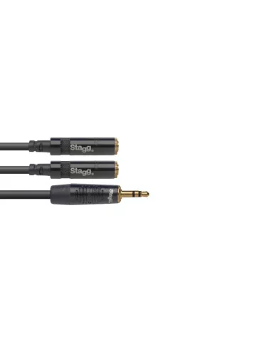  STAGG NYA010/MPS2MJSR N-Series Y-Adapter Cable - Mini Stereo Phone Plug/2x Mini Stereo Phone Jack|MusicGoodDeal 