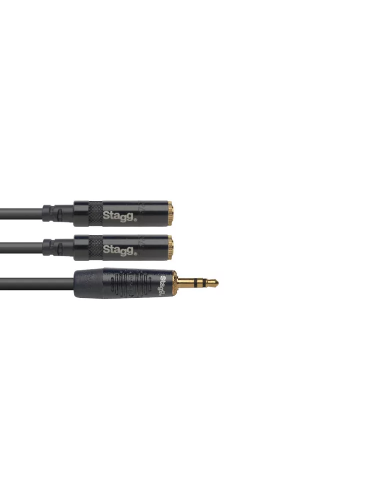  STAGG NYA010/MPS2MJSR N-Series Y-Adapter Cable - Mini Stereo Phone Plug/2x Mini Stereo Phone Jack|MusicGoodDeal 