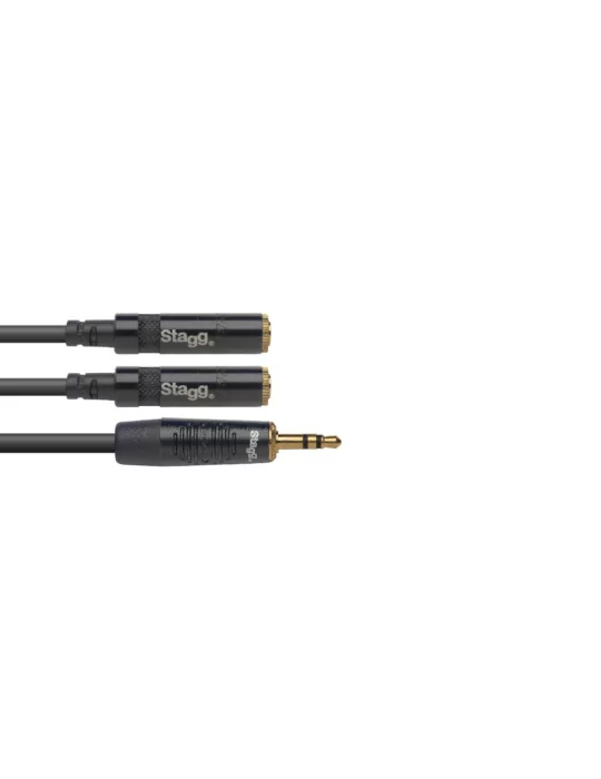  STAGG NYA010/MPS2MJSR N-Series Y-Adapter Cable - Mini Stereo Phone Plug/2x Mini Stereo Phone Jack|MusicGoodDeal 