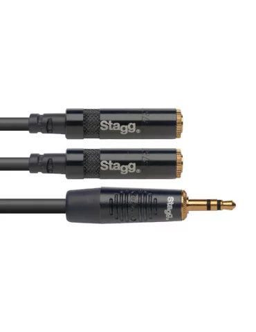  STAGG NYA010/MPS2MJSR N-Series Y-Adapter Cable - Mini Stereo Phone Plug/2x Mini Stereo Phone Jack|MusicGoodDeal  2