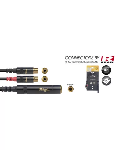  STAGG NYA010/JS2CFR N-Series Y-Adapter Cable - Stereo Phone Jack / 2x|MusicGoodDeal 