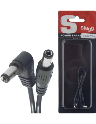  STAGG SPS-050-DCMM Cable de alimentación, CC / CC (m / m, en ángulo / recto), 50 cm, negro|MusicGoodDeal 