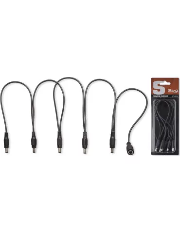  STAGG SPS-DC-5M1F Cable de alimentación para 5 pedales de efectos, DC / DC (m / f, 5/1), negro|MusicGoodDeal 