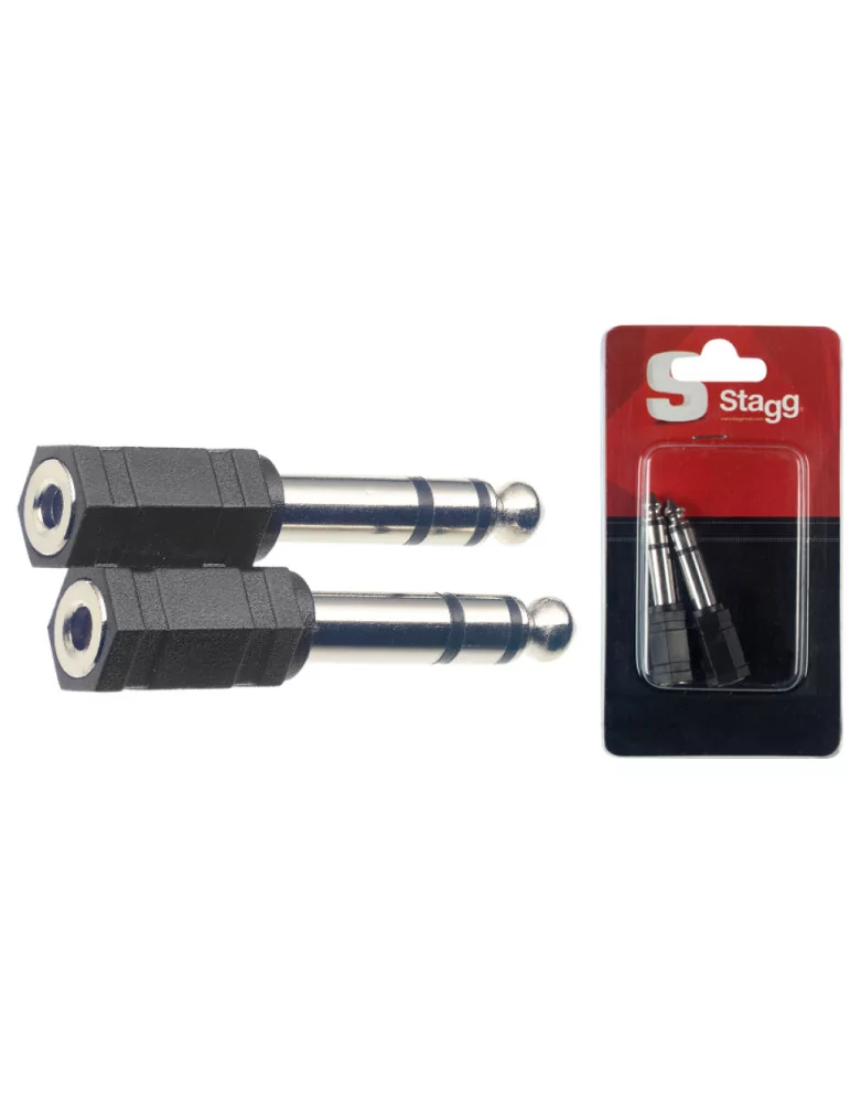  STAGG AC-PMSJFSH Adapter Mini-Stereobuchse/ Steroklinke - 2 Stück im Blister|MusicGoodDeal 