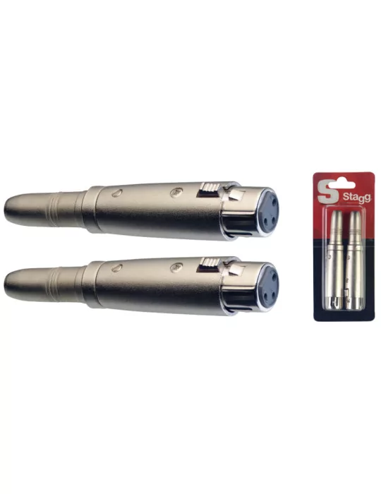  STAGG AC-XFPFH 2 x Stereobuchse/ symetrisch XLR W adapter im blister|MusicGoodDeal 